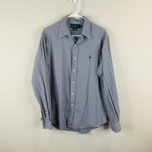 Ralph Lauren Button‎ Down Shirt Mens Size L Checks Custom Fit 100% Cotton Casual